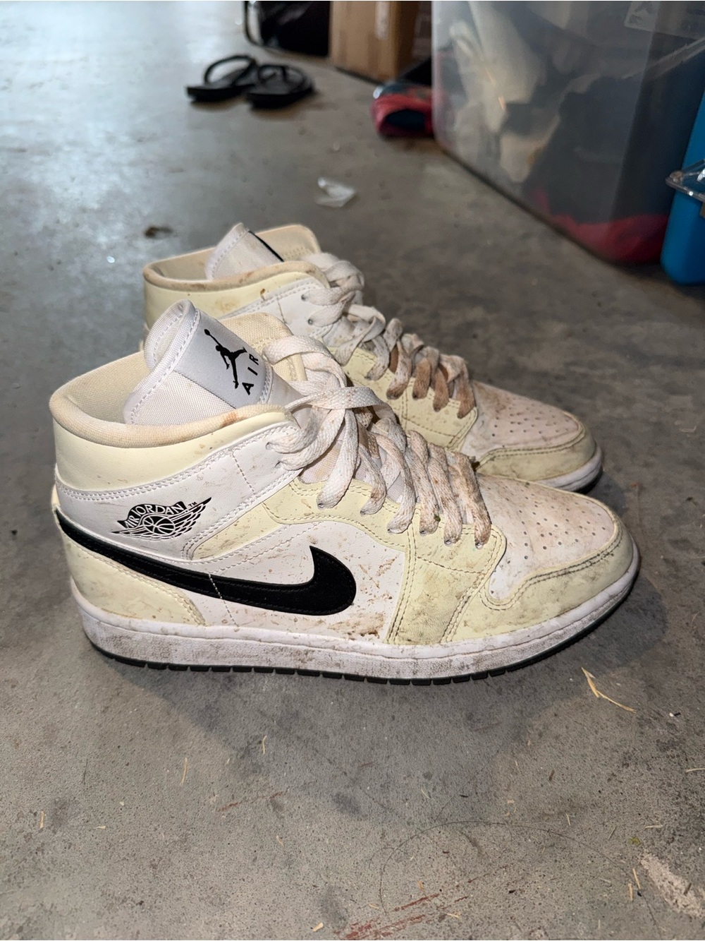 Jordan Mid-Top Sneakers in White and Black